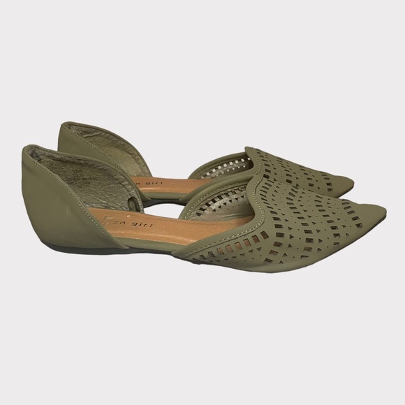 Madden Girl - Laser Cut D’Orsay Flats - Olive - Size 8.5 - Picture 3 of 6